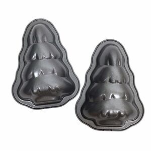 CHRISTMAS TREE Mini Cake Pans Baking Non Stick Holidays Set of 2